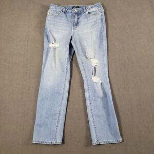 D.Jeans Womens Size 10 Mid Rise Straight Distressed Side Slit